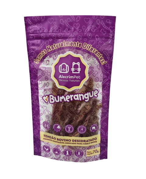Mordedor Natural Para Cães - Bumerangue (Tendão Bovino Desidratado)