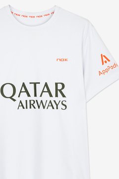 Camisa Esportiva Masculina Sponsors AT10 | NOX - Branco by Agustín Tapia - NOX SPORT Brasil - Raquetes de Padel e Beach Tennis. Acessórios, Raqueteiras e Roupas para Padel e Beach Tennis.