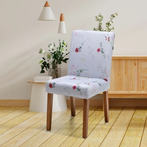 Capa De Cadeira De Jantar Em Lycra - Floral