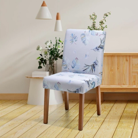 Capa De Cadeira De Jantar Em Lycra - Folhagem