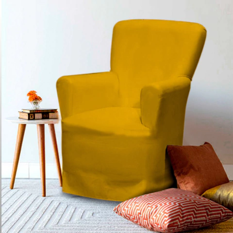 Capa Para Poltrona De Amamentação Em Stretch - Amarelo Mostarda