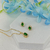 CONJUNTO OVAL VERDE CRAVEJADO EM ZIRCONIAS BANHADO A OURO 18K