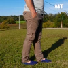 CALÇA SARJA C/ BOLSO CARGO - MARROM-PAMPA SUL