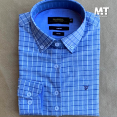 CAMISA AZUL QUADRICULADA PAMPA SUL - (PS2122F)