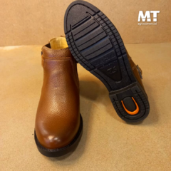 BOTINA FEMININA C/ ZÍPER COR WHISKY / ZEBU - loja online