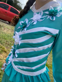 VESTIDO DE PRENDA VERDE - TAMANHO 10 na internet