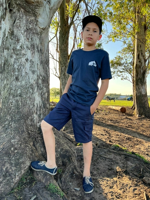 CAMISETA INFANTIL CAVALO CRIOULO AZUL - PÁTRIA PAMPA