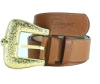 CINTO FEMININO VIENA FIVELA OURO COR COGNAC - SHALINE