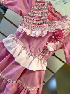 VESTIDO DE PRENDA ROSA CLARO - TAMANHO 6 MESES