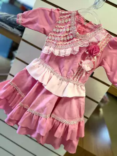 VESTIDO DE PRENDA ROSA CLARO - TAMANHO 6 MESES - comprar online