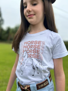 CAMISETA INFANTIL EQUUS BRANCA/ROSA - EMPÓRIO HORSE - comprar online