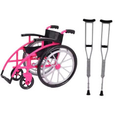 Cadeira de rodas em miniatura com muletas - comprar online