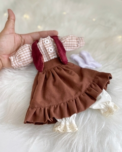 Conjunto Selenina - Marrom - Ateliê Bonecas da Vivi