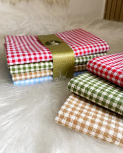 Linho com algodão - Xadrez - comprar online