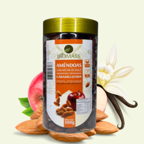 Amêndoas Caramelizada com Néctar de Maçã e Baunilha Biomass 500g - comprar online