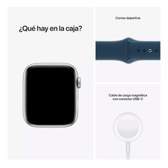 APPLE WATCH SE GPS 44MM SILVER ALUMINUM CASE ABYSS BLUE SPORT BAND - ONE SIZE