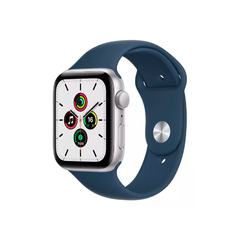 APPLE WATCH SE GPS 44MM SILVER ALUMINUM CASE ABYSS BLUE SPORT BAND - ONE SIZE