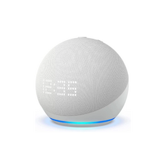 AMAZON ECHO DOT 5TH GEN WITH CLOCK CON ASISTENTE VIRTUAL ALEX - PANTALLA INTEGRADA GLACIAR WHITE 110V/240V