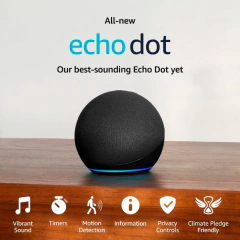 AMAZON ECHO DOT 5.ª GENERACION - PARLANTE INTELIGENTE CON ALEXA - NEGRO - comprar online
