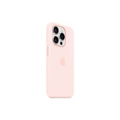 FUNDA APPLE SILICONA MAGSAFE IPHONE 15 PRO ROSA CLARO LIGHT PINK LISO - comprar online