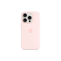 FUNDA APPLE SILICONA MAGSAFE IPHONE 15 PRO ROSA CLARO LIGHT PINK LISO