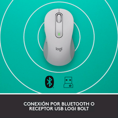 MOUSE LOGITECH INALÁMBRICO SIGNATURE M650 GRANDE COLOR BLANCO CRUDO - comprar online