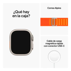 APPLE WATCH ULTRA GPS + CELULAR 49MM TITANIUM CASE WITH ORANGE ALPINE LOOP en internet