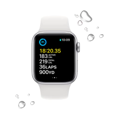 APPLE WATCH SE GPS 44MM SILVER ALUMINUM CASE WHITE SPORT BAND (2.ª GEN) - tienda online