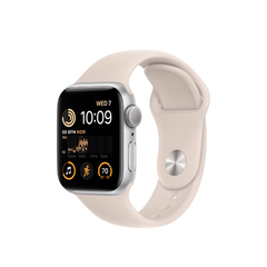 APPLE WATCH SERIES SE GPS 40MM SILVER ALUMINUM CASE WITH STARLIGHT SPORT BAND (2ND GEN)