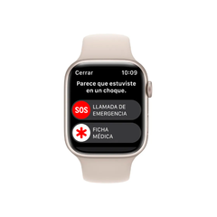 APPLE WATCH SERIES 8 GPS 45MM STARLIGHT ALUMINUM CASE WITH WHITE SPORT BAND - Flux Solutions