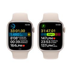 APPLE WATCH SERIES 8 GPS 45MM STARLIGHT ALUMINUM CASE WITH WHITE SPORT BAND - tienda online