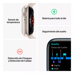 Imagen de APPLE WATCH SERIES 8 GPS 41MM STARLIGHT ALUMINUM CASE WITH STARLIGHT SPORT BAND