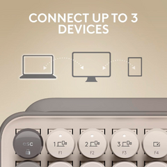 Imagen de TECLADO BLUETOOTH INALÁMBRICO MECÁNICO LOGITECH POP KEYS C/EMOJIS MIST USB - MAC