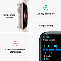 Imagen de APPLE WATCH SERIES 8 GPS 41MM MIDNIGHT ALUMINUM CASE WITH MIDNIGHT SPORT BAND