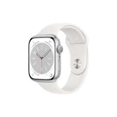 APPLE WATCH SERIES 8 GPS 41MM SILVER ALUMINUM CASE WITH WHITE SPORT BAND