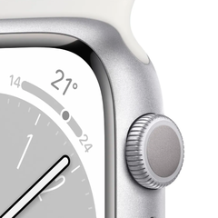 APPLE WATCH SERIES 8 GPS 45MM SILVER ALUMINUM CASE WITH WHITE SPORT BAND en internet