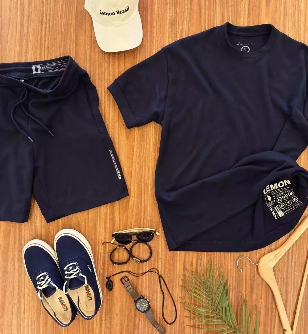 Conjunto moletom Malhão Lemon Brasil azul marinho