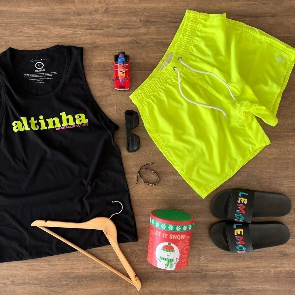 Beach Short Lemon amarelo neon