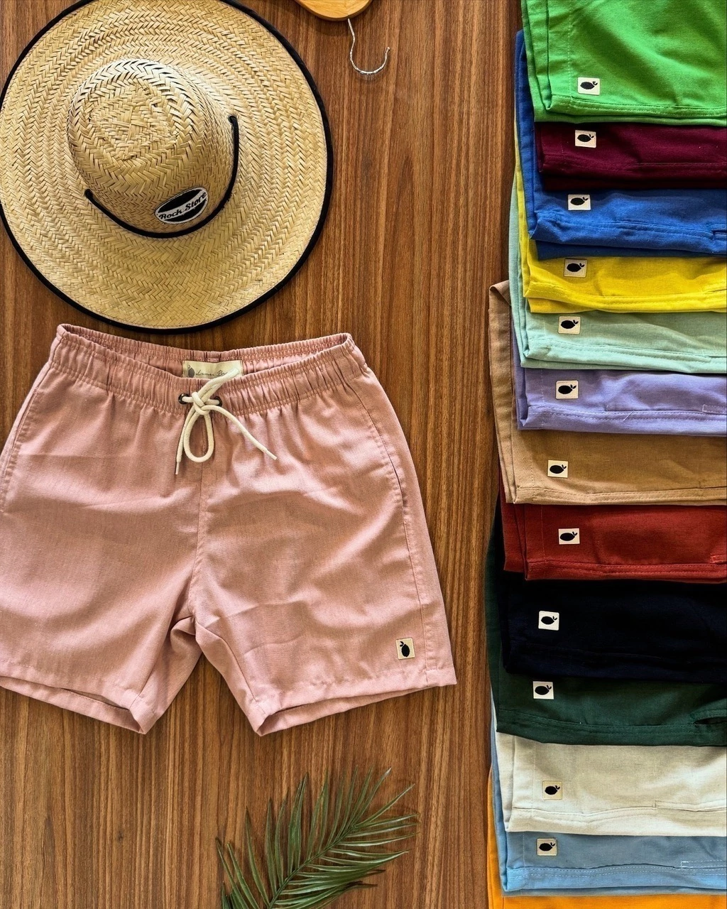 Short linho Lemon rosa