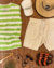 Regata machão listrada com elastano verde - comprar online