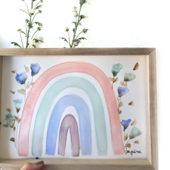 Acuarela enmarcada | Kids - Arcoiris en Flor
