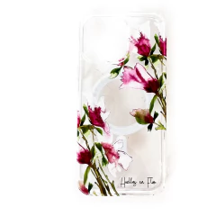 Clear Magsafe Transparente - Huellas en Flor