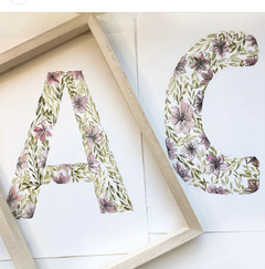 Acuarela enmarcada | Kids - Letras en Flor - comprar online
