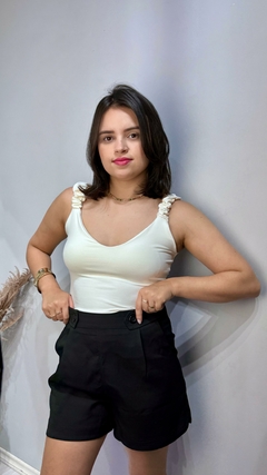 BODY EM POLIAMIDA COM ALÇA LARÇA E ELASTICO DECOTE V COM FORRO NO BUSTO CHIARA