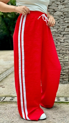 Calça Track Pants com listras nas laterais e elástico na cintura Virginia