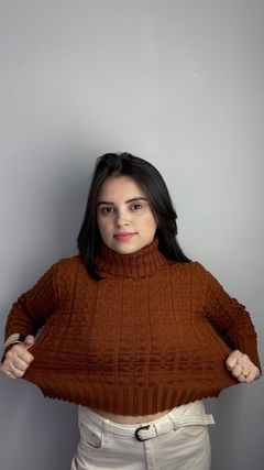 Cropped Tricô Manga Longa e gola alta Nanda - loja online