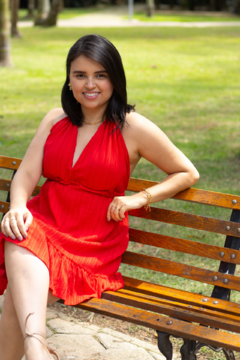 Vestido com bojo, amarração e costa nua Sabrina - comprar online