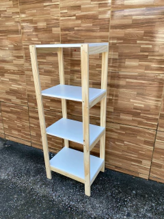 Estante branca 4 prateleiras Jessica - NoCaprichoWood - Móveis Rústicos de Pinus em Fortaleza