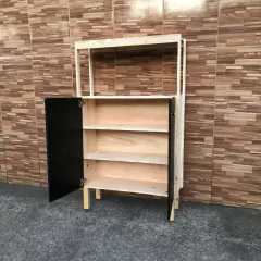 Estante multiuso com 2 portas Godoy Black - NoCaprichoWood - Móveis Rústicos de Pinus em Fortaleza