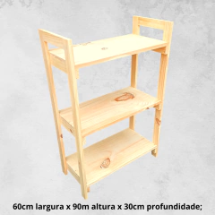 ESTANTE MULTIUSO COM 3 PRATELEIRAS FABRÍCIA - comprar online